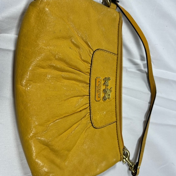 Coach Yellow Leather Clutch with Detachable Strap - Picture 4 of 4